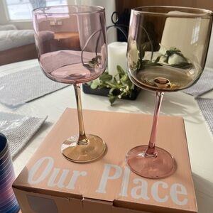 Our Place Pink and Gold Drinkware Set